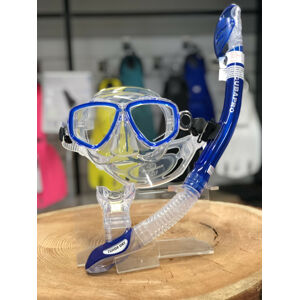 Maska Ecco + šnorchl Fusion Dry Modrý Set