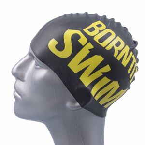 Born To Swim Silikonová čepice černá Classic, Velké Barevné Logo Barva: žlutá, Velikost: 23