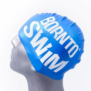 Born To Swim Silikonová čepice Modrá Classic, Velké Logo Barva: Stříbrná