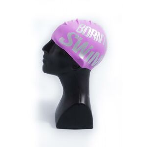Born To Swim Silikonová čepice Fialová Classic, Velké Logo Barva: Světle Stříbrná, Velikost: 23