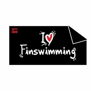 Born To Swim Ručník I ❤ Finswimming Barva: černá, Velikost: 70x140cm